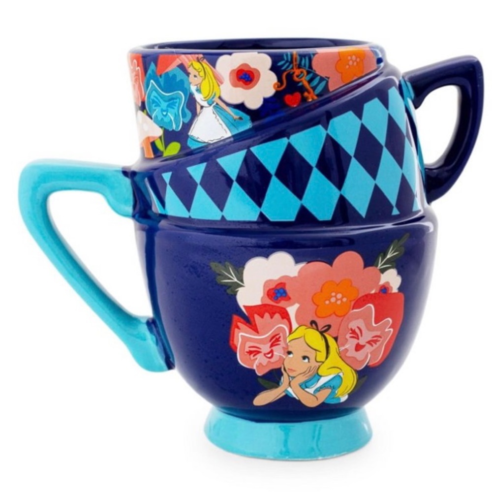 Disney Alice in Wonderland Stacked Teacups Sculpted Ceramic Mug.